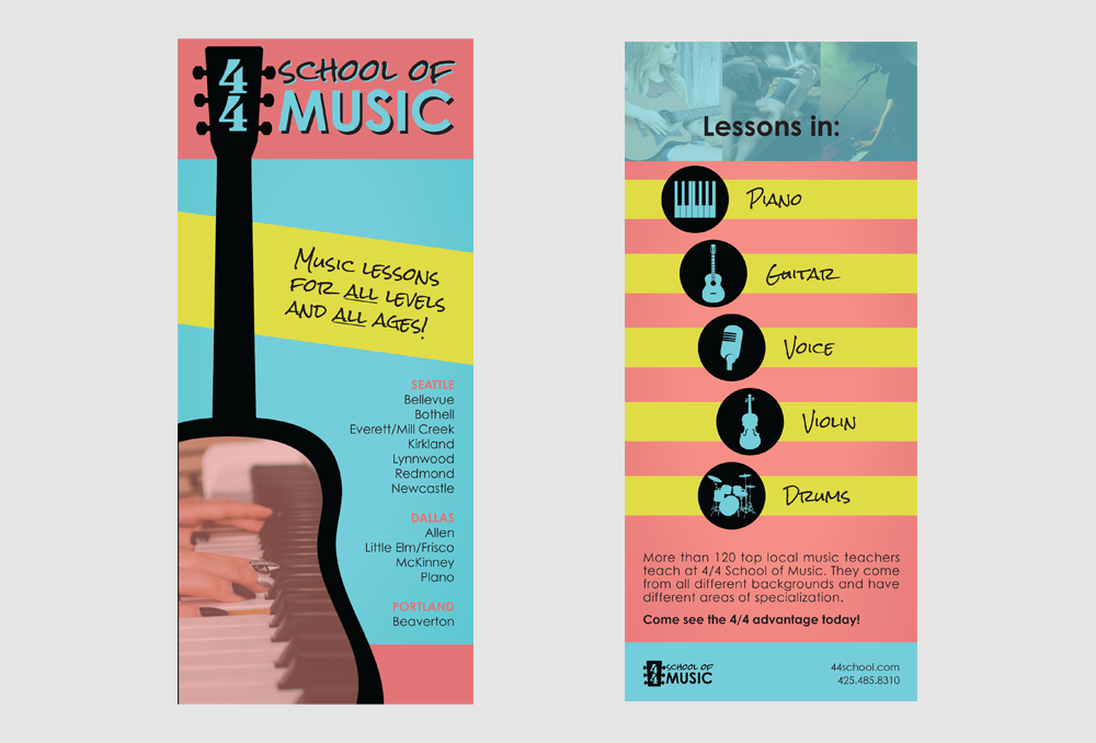 4/4 School of Music rack card